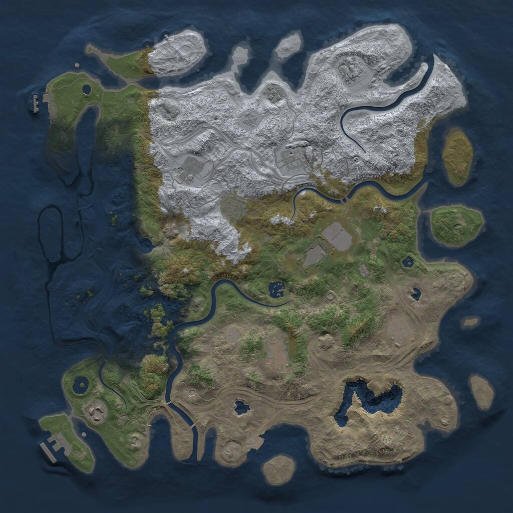 Rust Map: Procedural Map, Size: 4500, Seed: 193453407, 16 Monuments