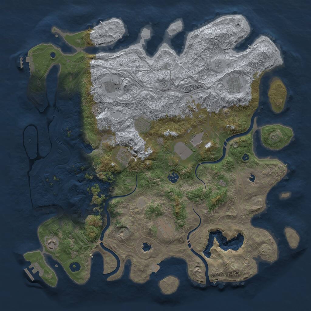 Rust Map: Procedural Map, Size: 4500, Seed: 193453407, 16 Monuments