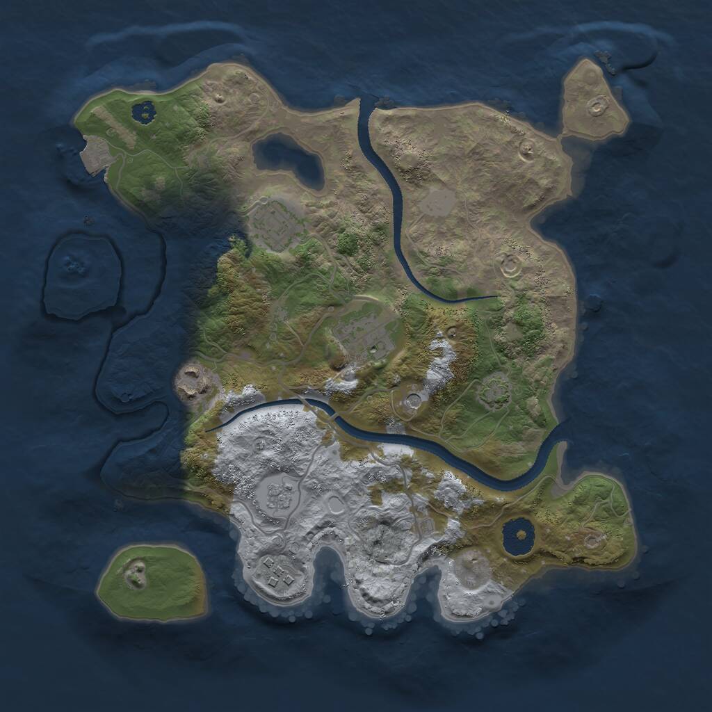 Rust Map: Procedural Map, Size: 3000, Seed: 1616561207, 8 Monuments
