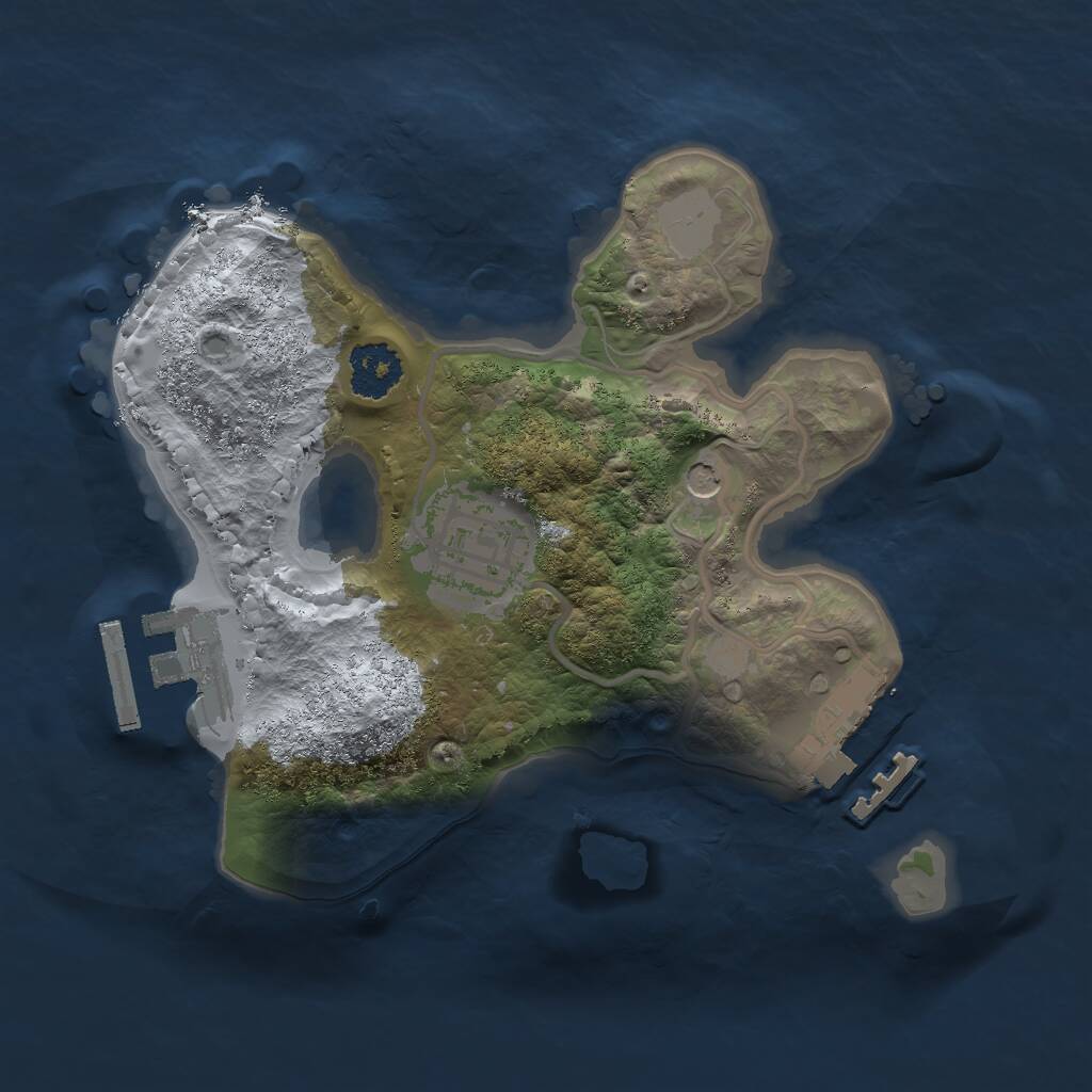 Rust Map: Procedural Map, Size: 2000, Seed: 390136874, 5 Monuments