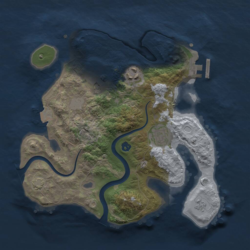 Rust Map: Procedural Map, Size: 2600, Seed: 620723785, 7 Monuments