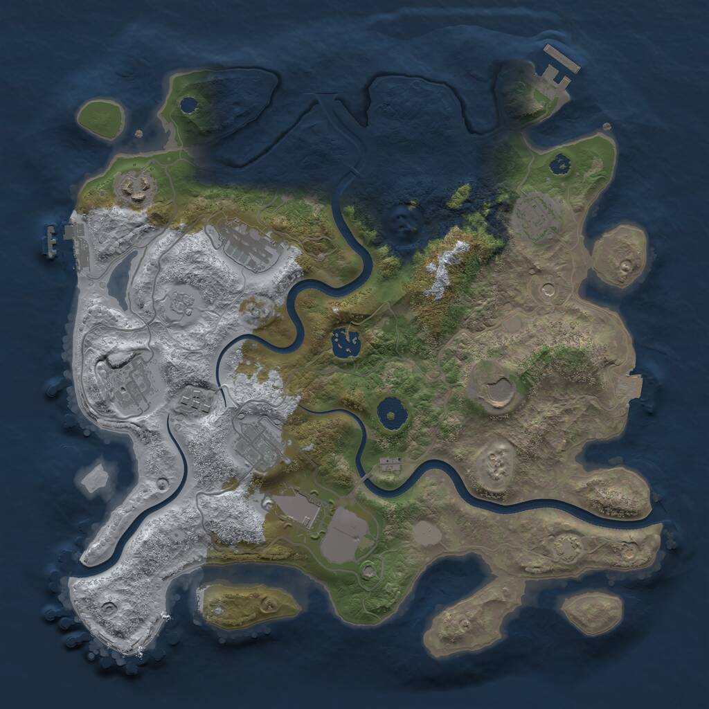 Rust Map: Procedural Map, Size: 3500, Seed: 75944, 15 Monuments