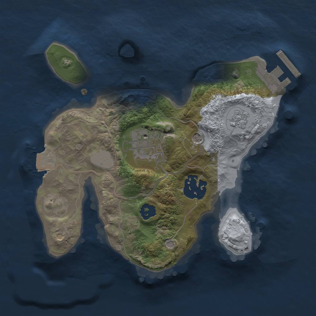 Rust Map: Procedural Map, Size: 2000, Seed: 697954515, 6 Monuments