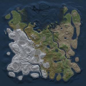 Thumbnail Rust Map: Procedural Map, Size: 4500, Seed: 2137808494, 16 Monuments