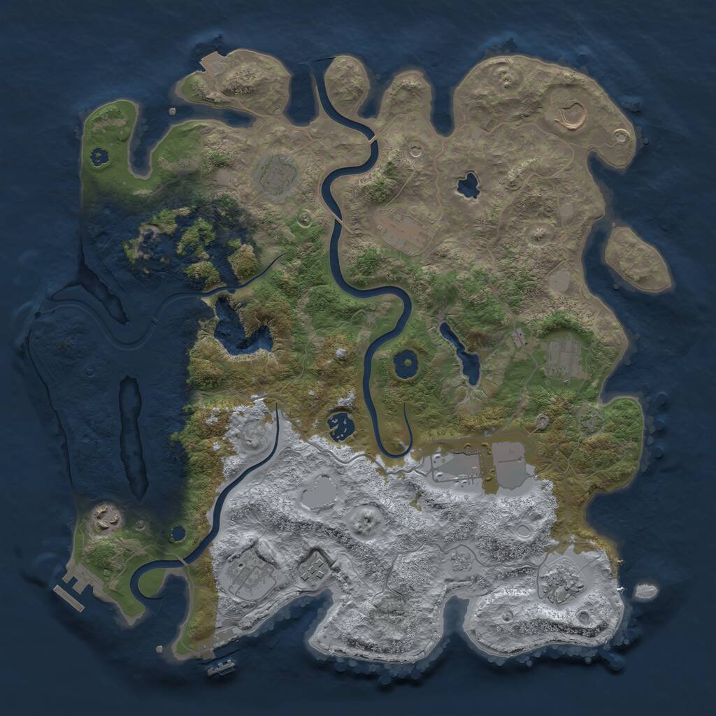 Rust Map: Procedural Map, Size: 4000, Seed: 1549223392, 16 Monuments