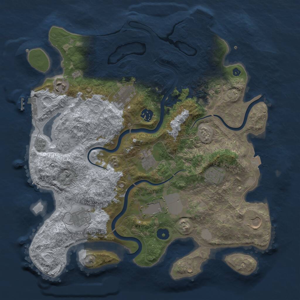 Rust Map: Procedural Map, Size: 3700, Seed: 75944, 15 Monuments