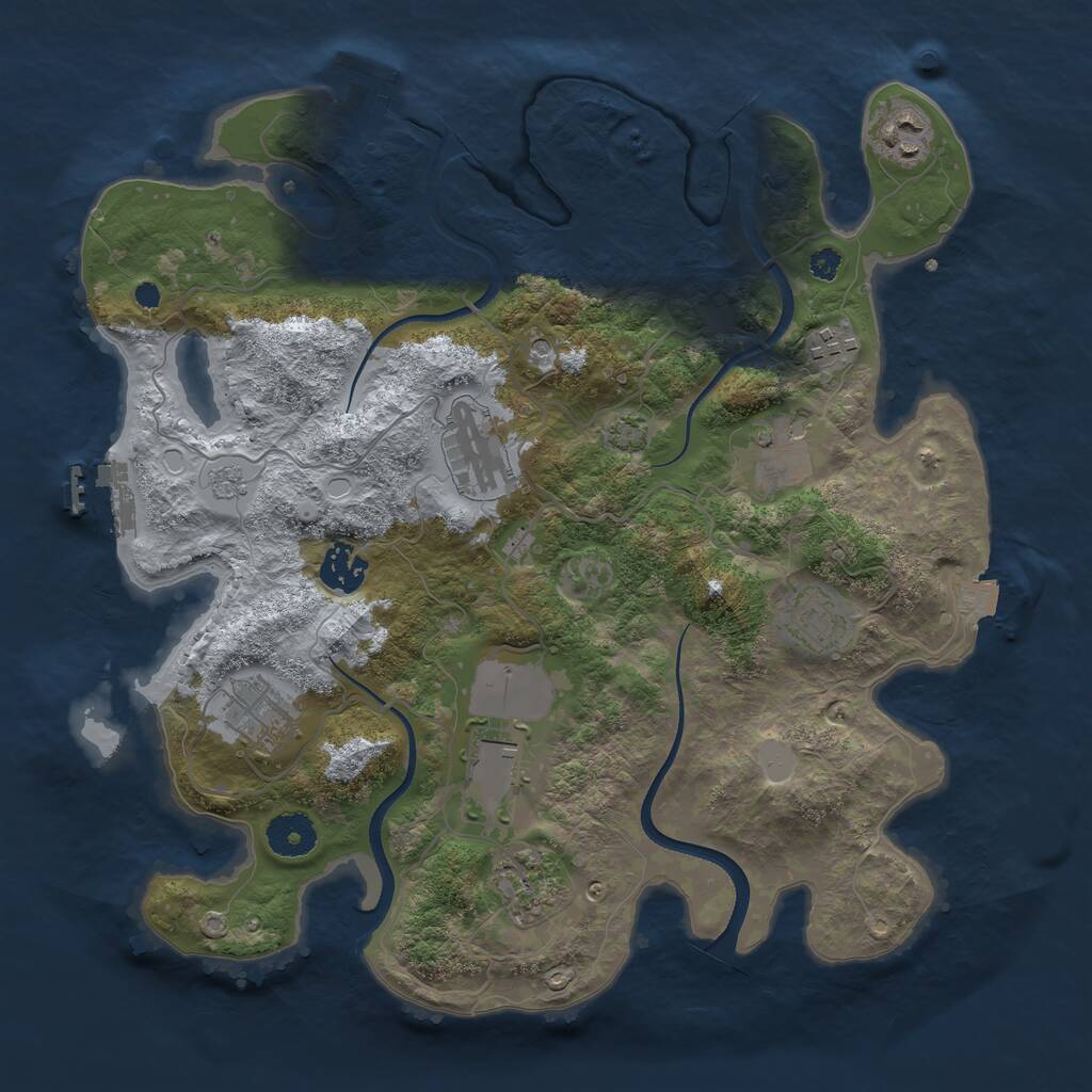 Rust Map: Procedural Map, Size: 3500, Seed: 35213152, 15 Monuments