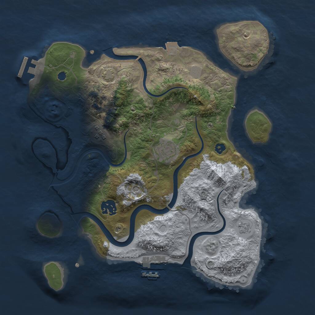 Rust Map: Procedural Map, Size: 3000, Seed: 69143814, 9 Monuments