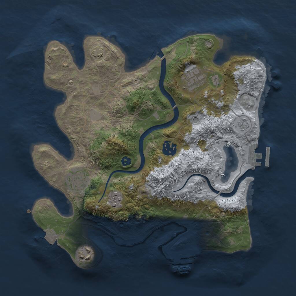Rust Map: Procedural Map, Size: 3000, Seed: 159132, 11 Monuments