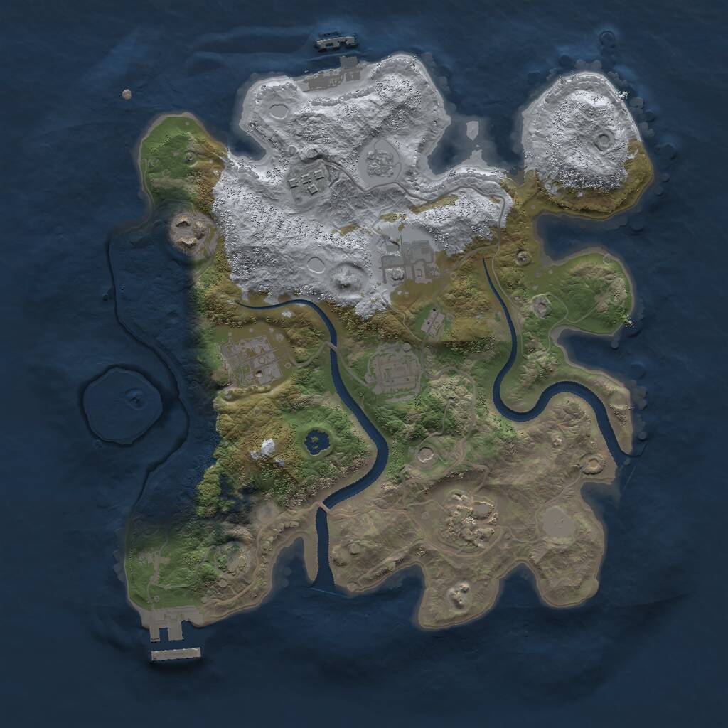 Rust Map: Procedural Map, Size: 3000, Seed: 32400, 12 Monuments