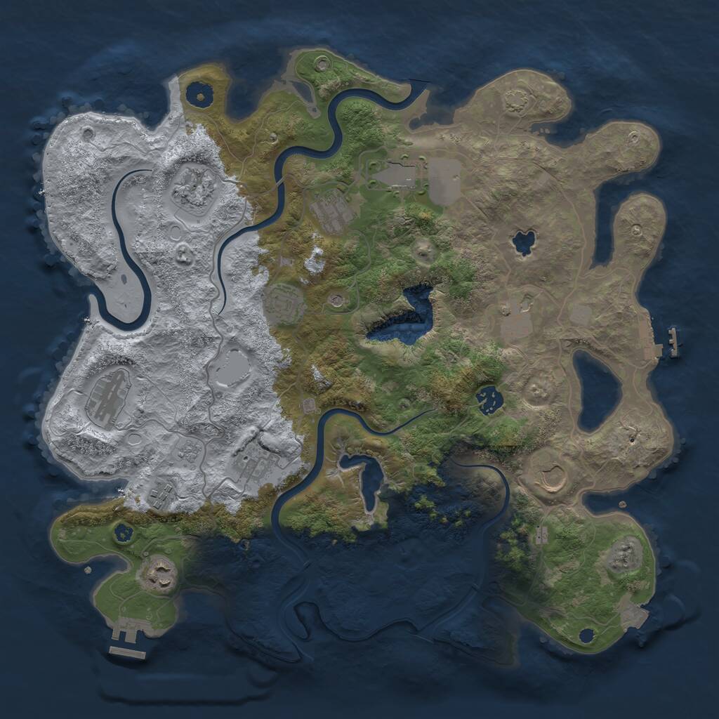 Rust Map: Procedural Map, Size: 4000, Seed: 1539127468, 17 Monuments