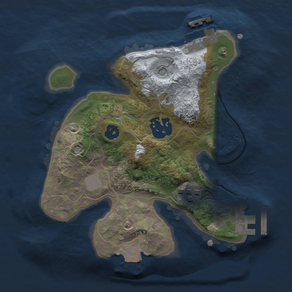 Rust Map: Procedural Map, Size: 2000, Seed: 224600714, 6 Monuments