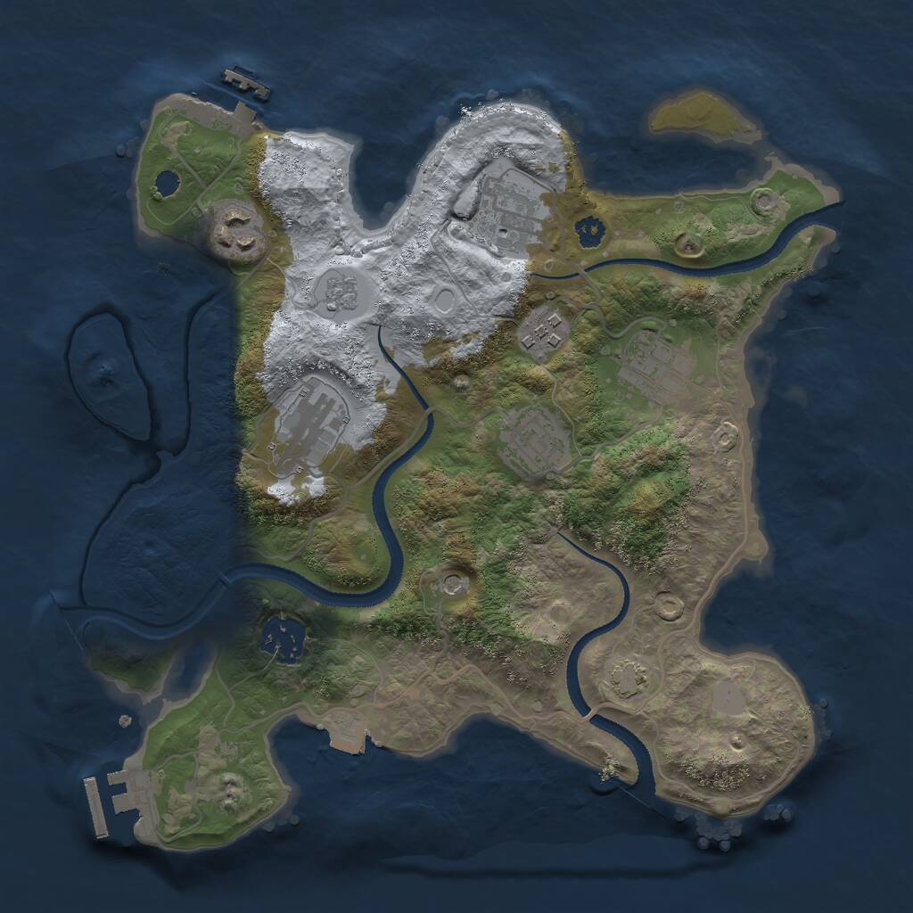 Rust Map: Procedural Map, Size: 3000, Seed: 450170616, 13 Monuments