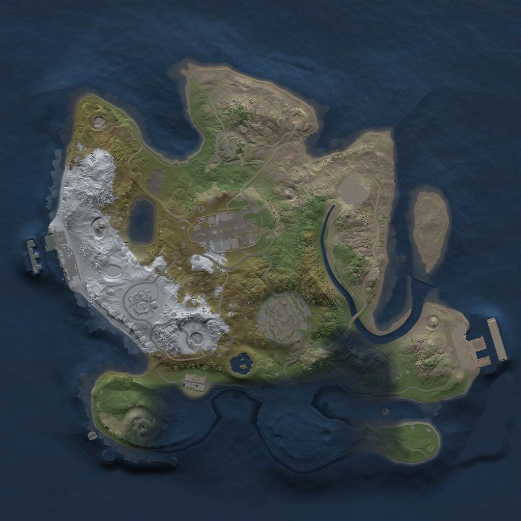 Rust Map: Procedural Map, Size: 2400, Seed: 1001001, 8 Monuments