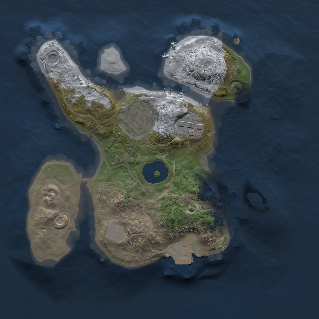 Rust Map: Procedural Map, Size: 2000, Seed: 200605931, 3 Monuments