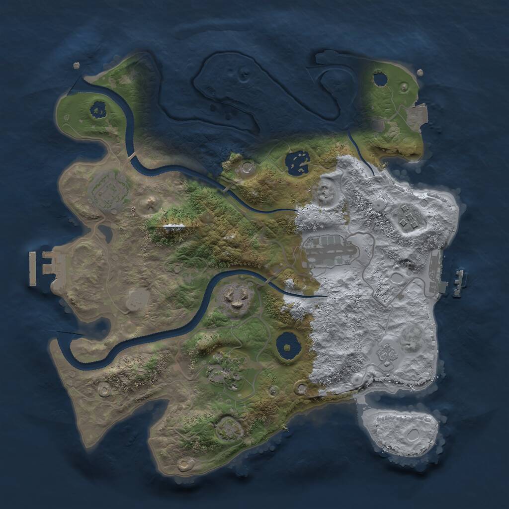 Rust Map: Procedural Map, Size: 3000, Seed: 776190313, 12 Monuments