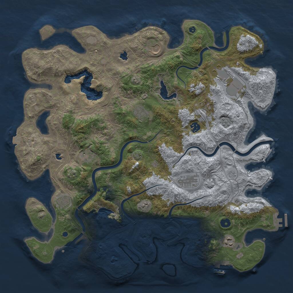 Rust Map: Procedural Map, Size: 4500, Seed: 270431, 16 Monuments