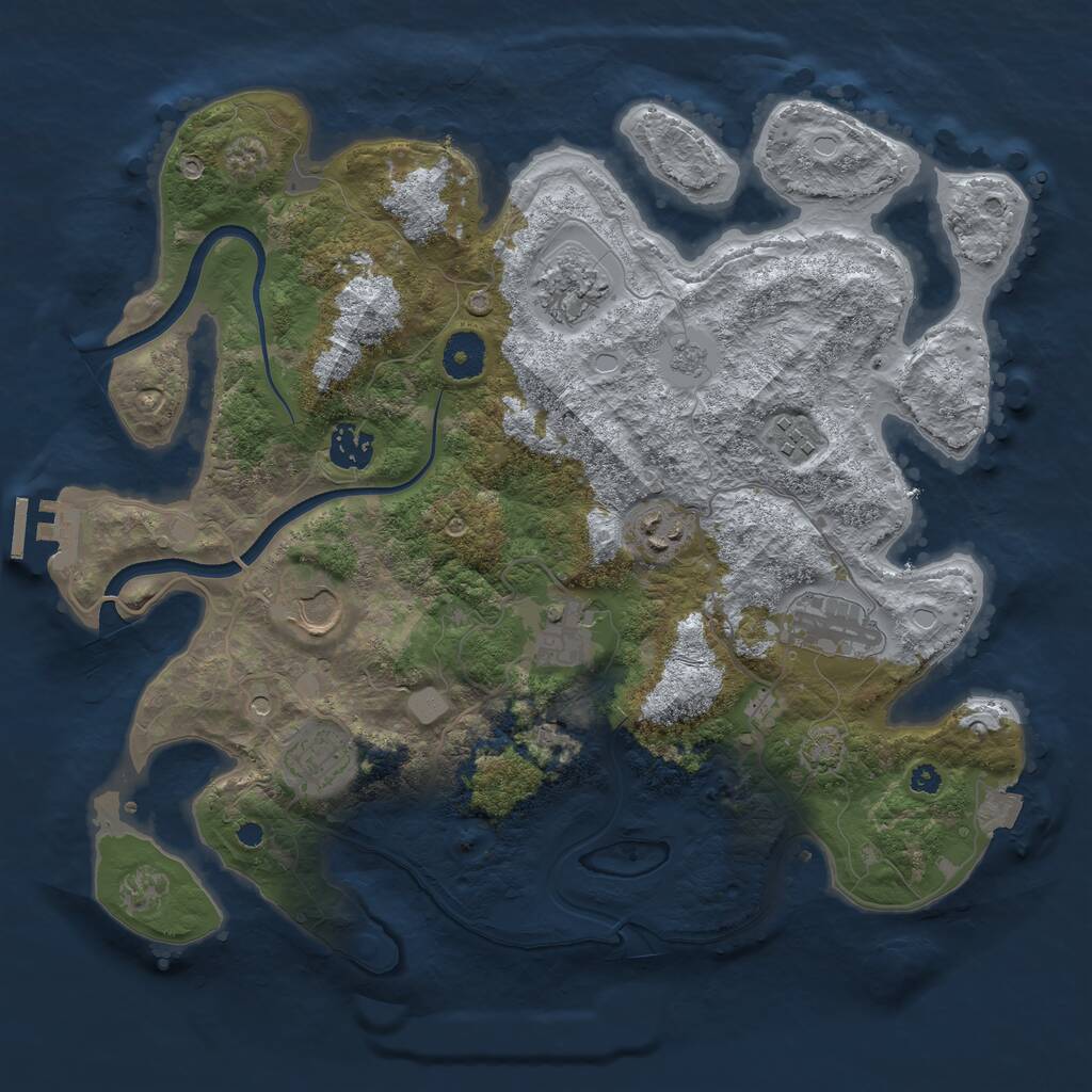 Rust Map: Procedural Map, Size: 3600, Seed: 849, 13 Monuments