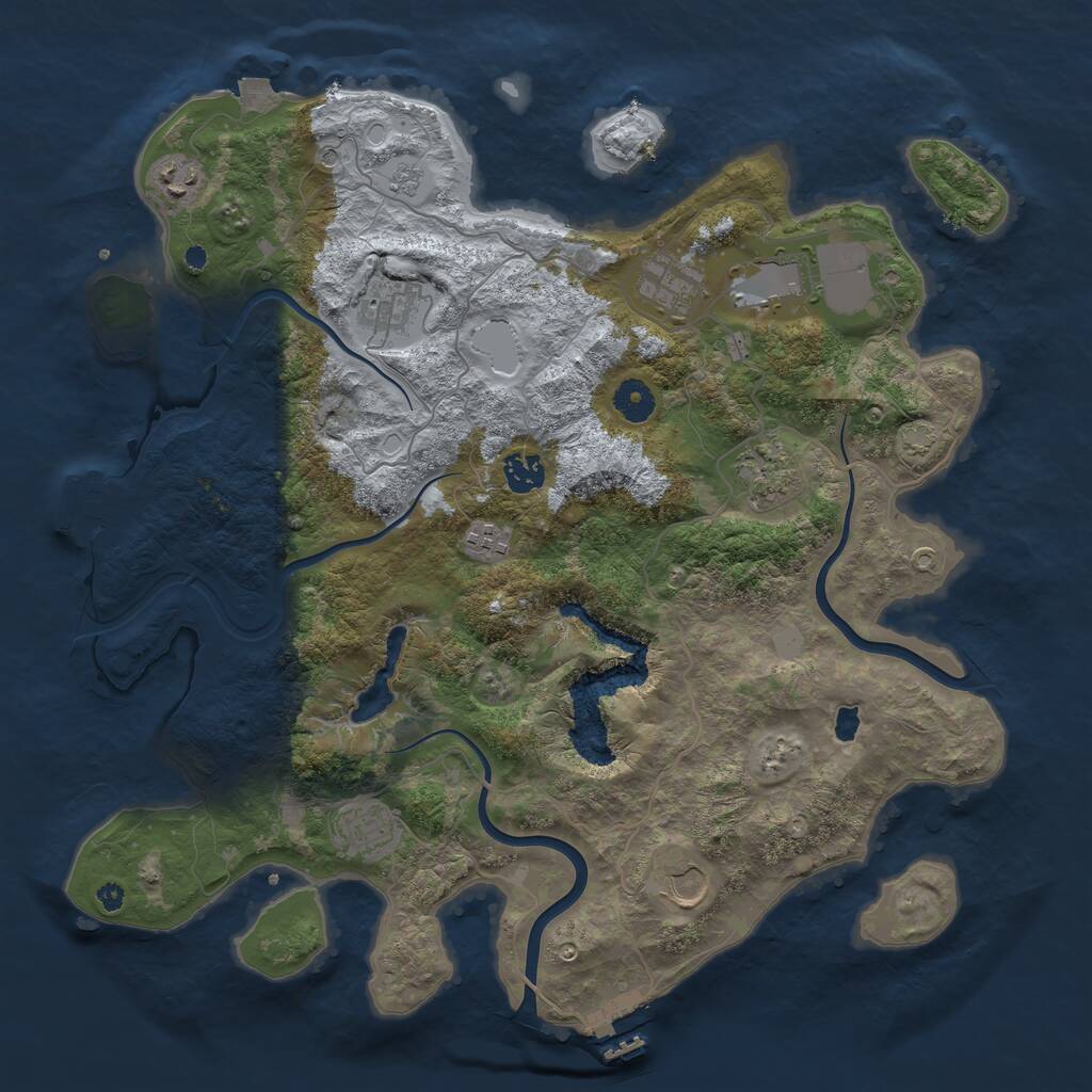 Rust Map: Procedural Map, Size: 4000, Seed: 457277754, 15 Monuments