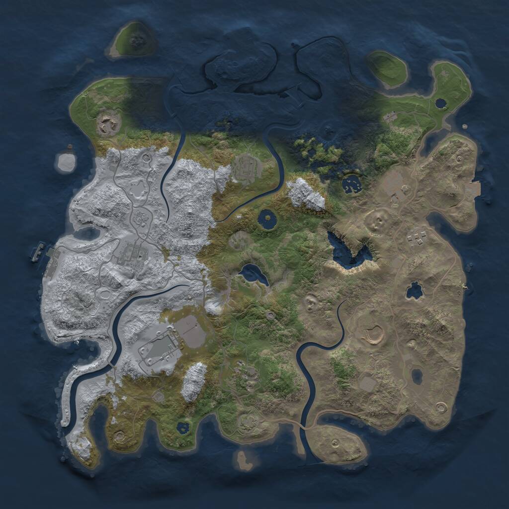 Rust Map: Procedural Map, Size: 4000, Seed: 56874552, 15 Monuments