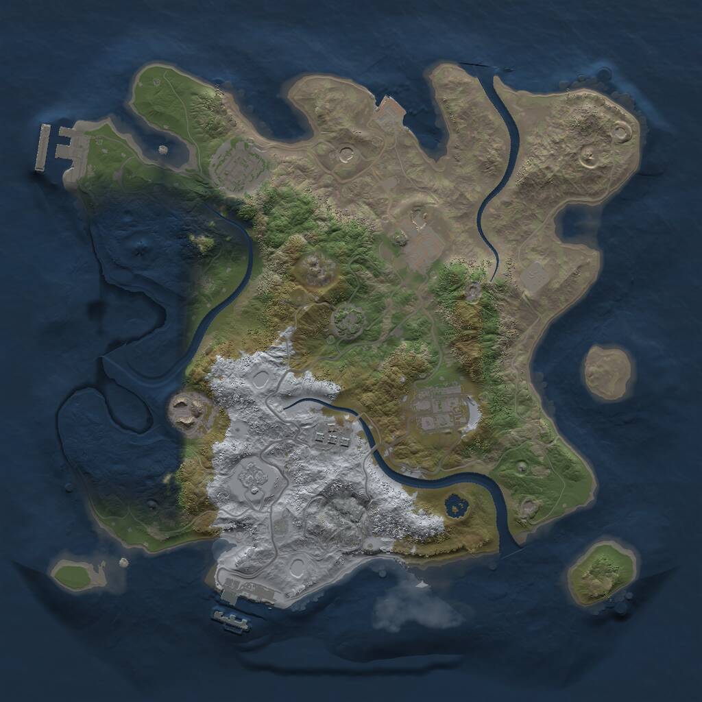 Rust Map: Procedural Map, Size: 3000, Seed: 1512222412, 11 Monuments