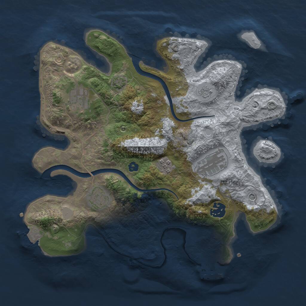 Rust Map: Procedural Map, Size: 3000, Seed: 1331, 10 Monuments