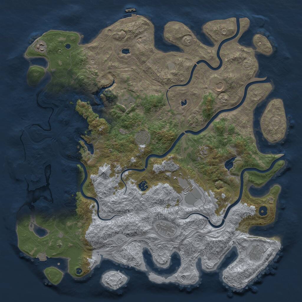Rust Map: Procedural Map, Size: 4800, Seed: 85688908, 16 Monuments