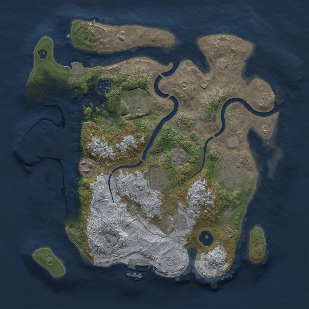 Rust Map: Procedural Map, Size: 3250, Seed: 98765, 13 Monuments