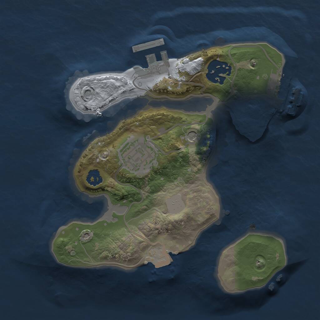 Rust Map: Procedural Map, Size: 2000, Seed: 818735410, 6 Monuments