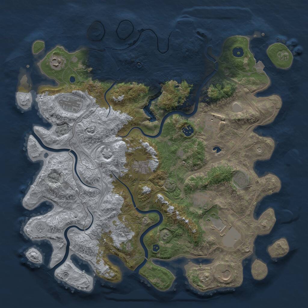 Rust Map: Procedural Map, Size: 4250, Seed: 194477167, 16 Monuments