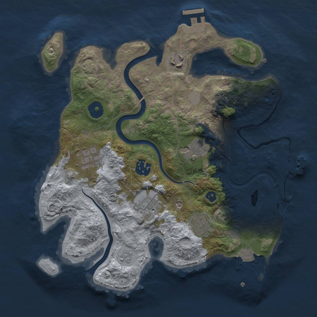 Rust Map: Procedural Map, Size: 3000, Seed: 35312, 12 Monuments