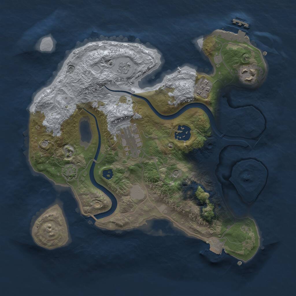 Rust Map: Procedural Map, Size: 2750, Seed: 250864313, 9 Monuments