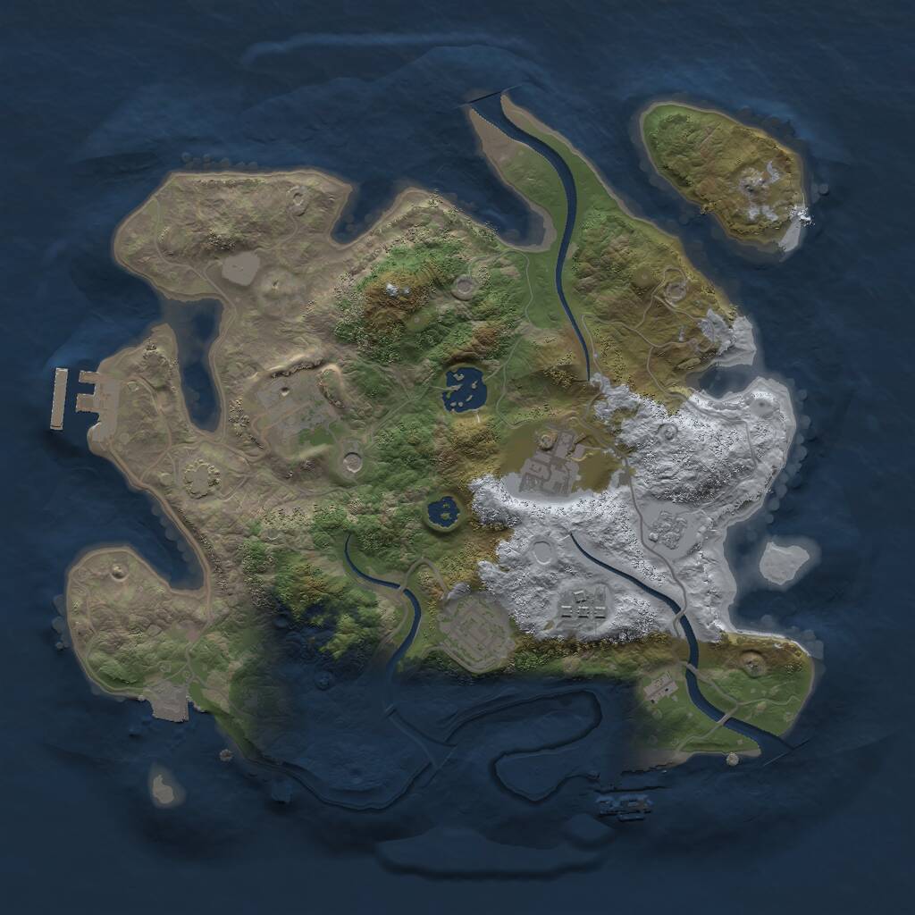 Rust Map: Procedural Map, Size: 3000, Seed: 12859, 11 Monuments
