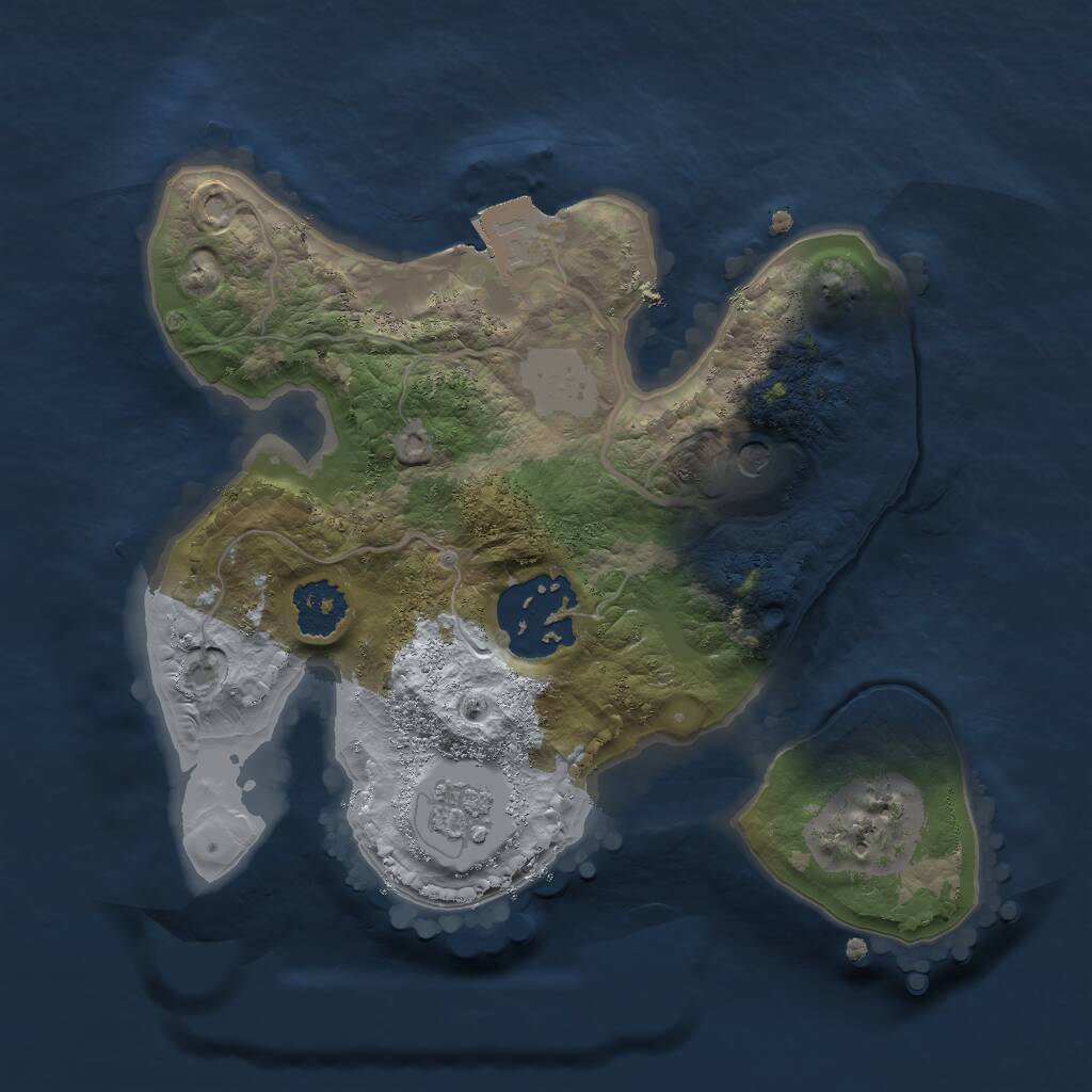 Rust Map: Procedural Map, Size: 2000, Seed: 70000, 4 Monuments