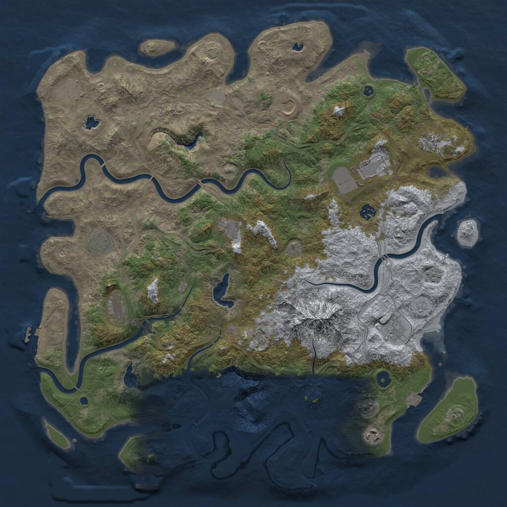 Rust Map: Procedural Map, Size: 5000, Seed: 1963522, 17 Monuments