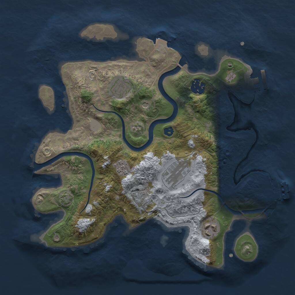 Rust Map: Procedural Map, Size: 3000, Seed: 380414040, 10 Monuments