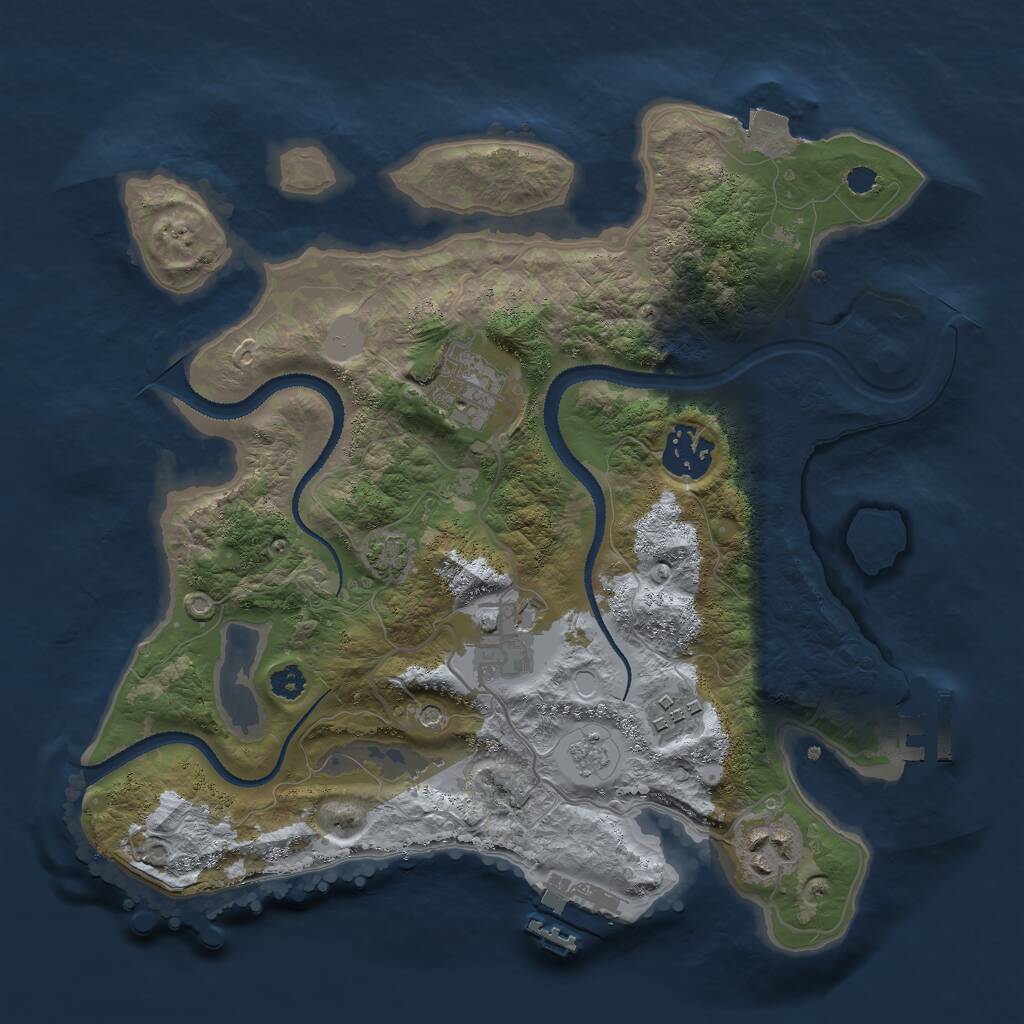 Rust Map: Procedural Map, Size: 3000, Seed: 84111, 11 Monuments