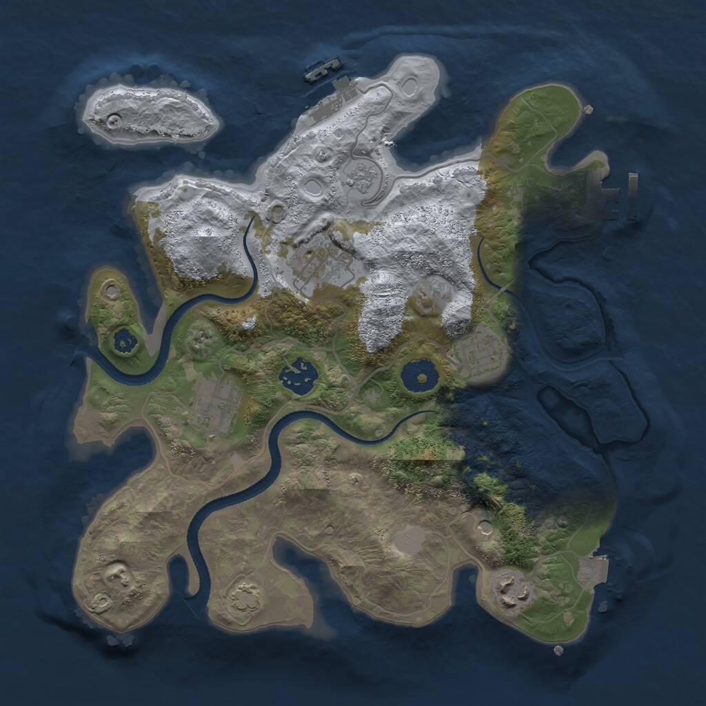 Rust Map: Procedural Map, Size: 3000, Seed: 854097607, 11 Monuments