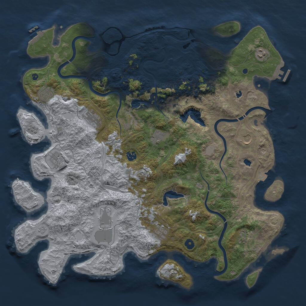 Rust Map: Procedural Map, Size: 4700, Seed: 1825926481, 17 Monuments