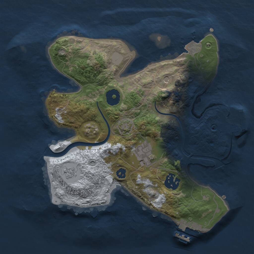 Rust Map: Procedural Map, Size: 2500, Seed: 1572601410, 8 Monuments