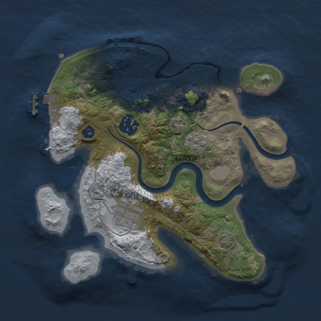 Rust Map: Procedural Map, Size: 2500, Seed: 1889873194, 6 Monuments
