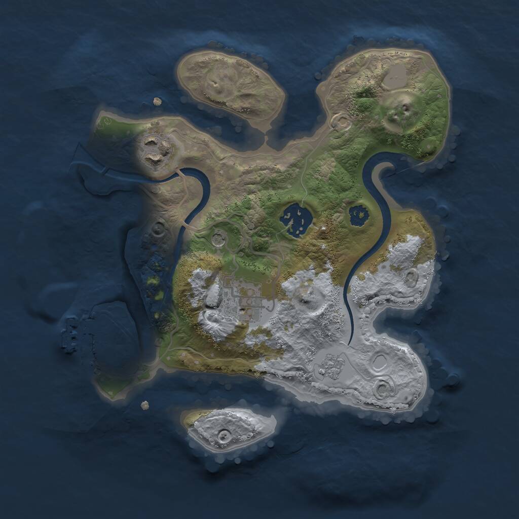 Rust Map: Procedural Map, Size: 2500, Seed: 81873541, 7 Monuments