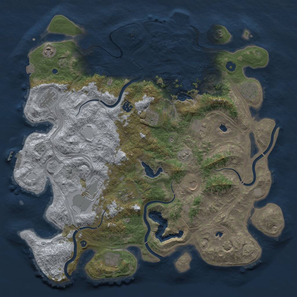 Rust Map: Procedural Map, Size: 4500, Seed: 581638362, 17 Monuments