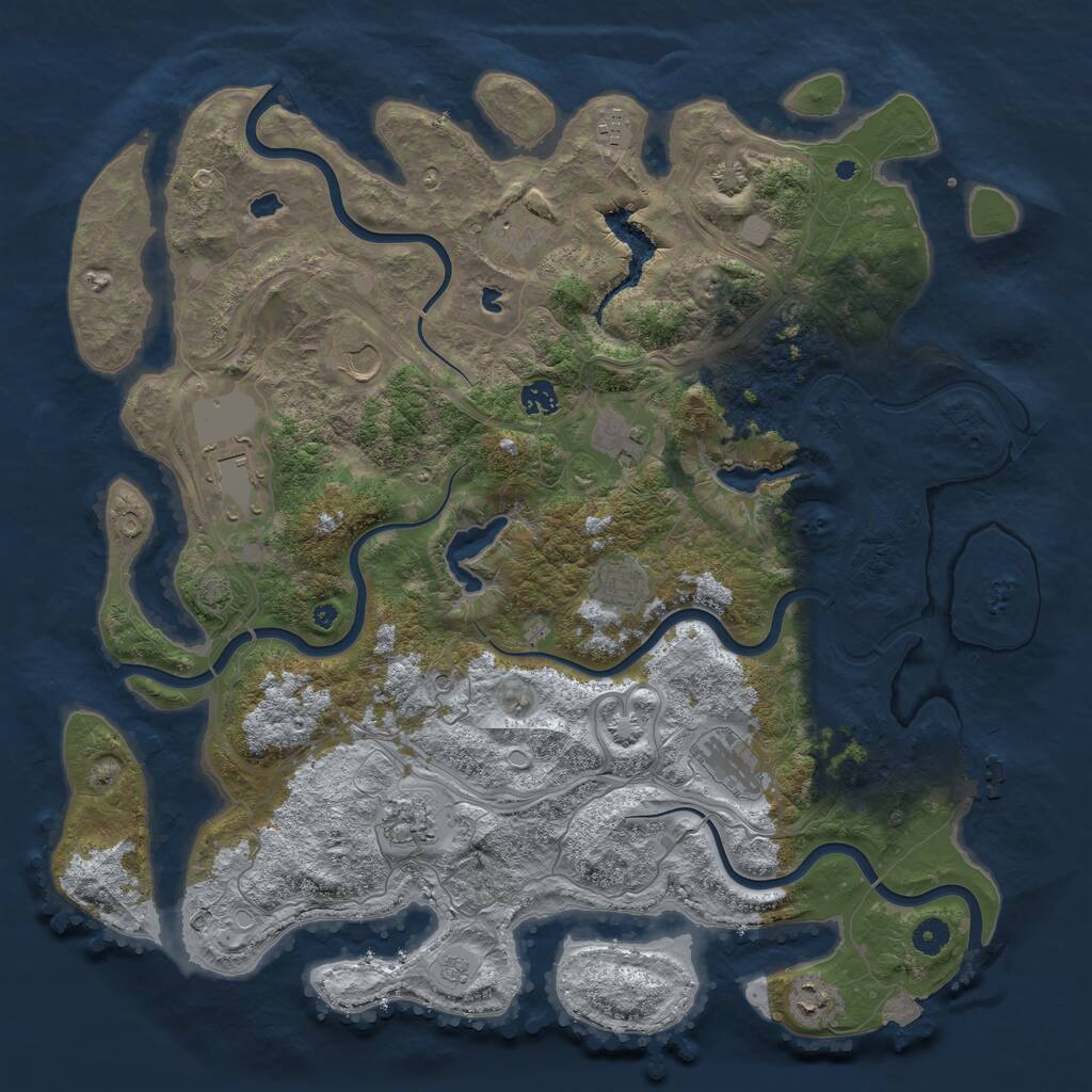 Rust Map: Procedural Map, Size: 4500, Seed: 1610459823, 15 Monuments