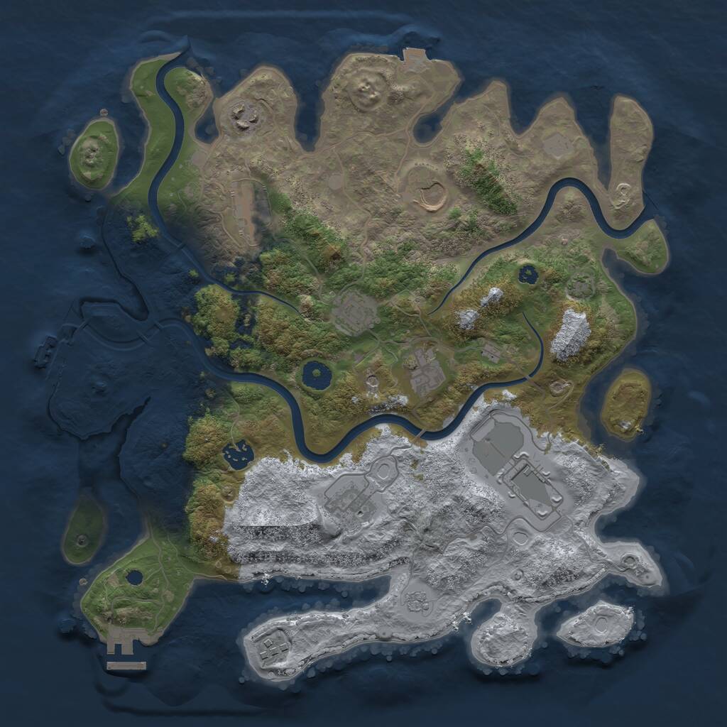 Rust Map: Procedural Map, Size: 3750, Seed: 871269382, 15 Monuments