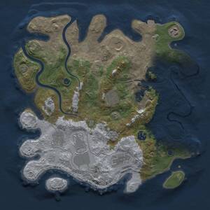 Thumbnail Rust Map: Procedural Map, Size: 3500, Seed: 110851, 14 Monuments