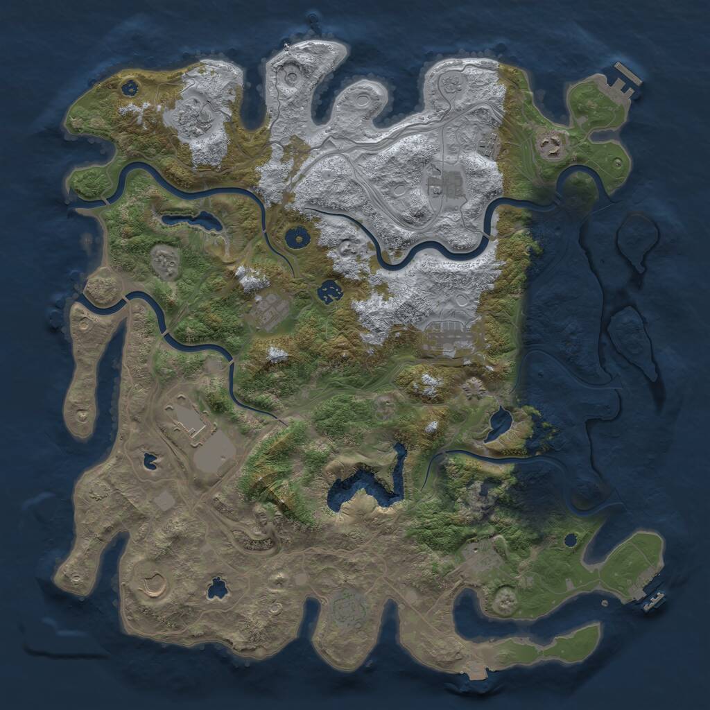 Rust Map: Procedural Map, Size: 4500, Seed: 1326704966, 17 Monuments