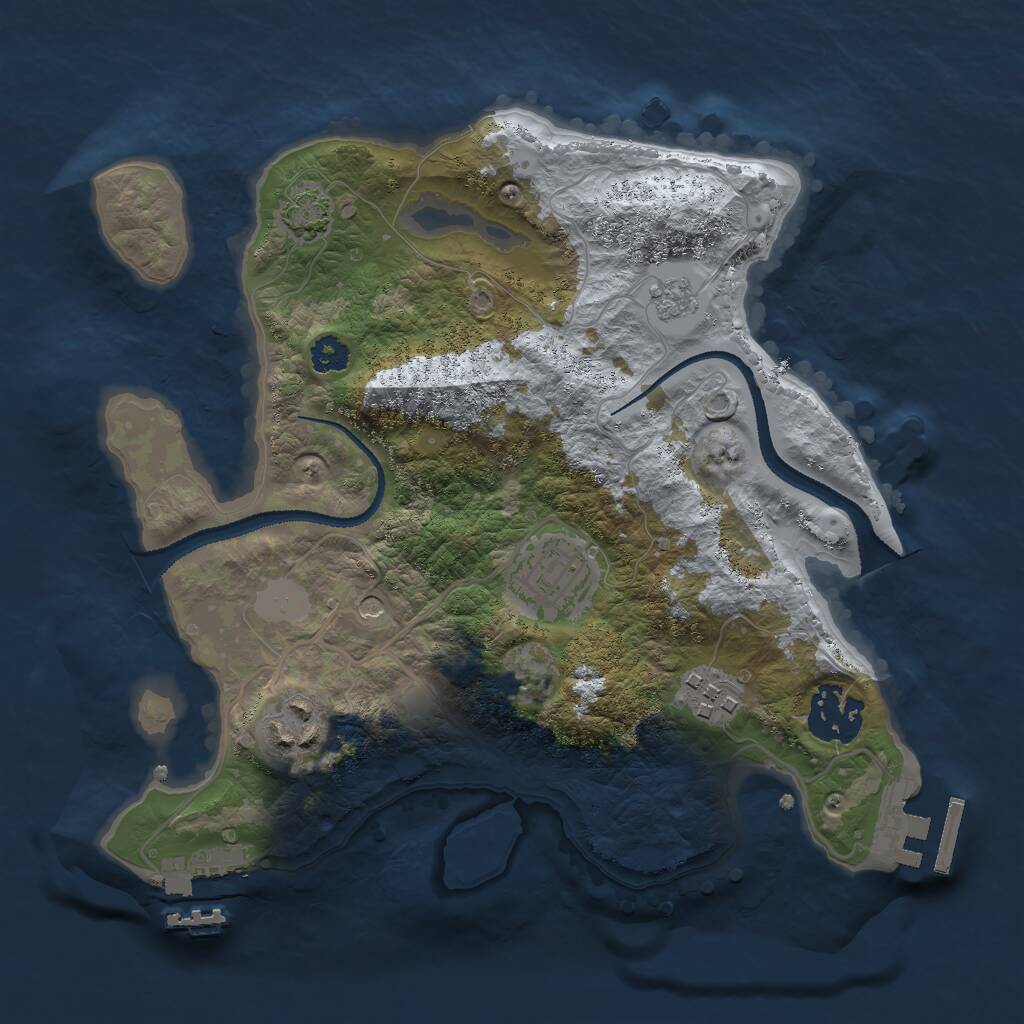 Rust Map: Procedural Map, Size: 2700, Seed: 1753818240, 10 Monuments
