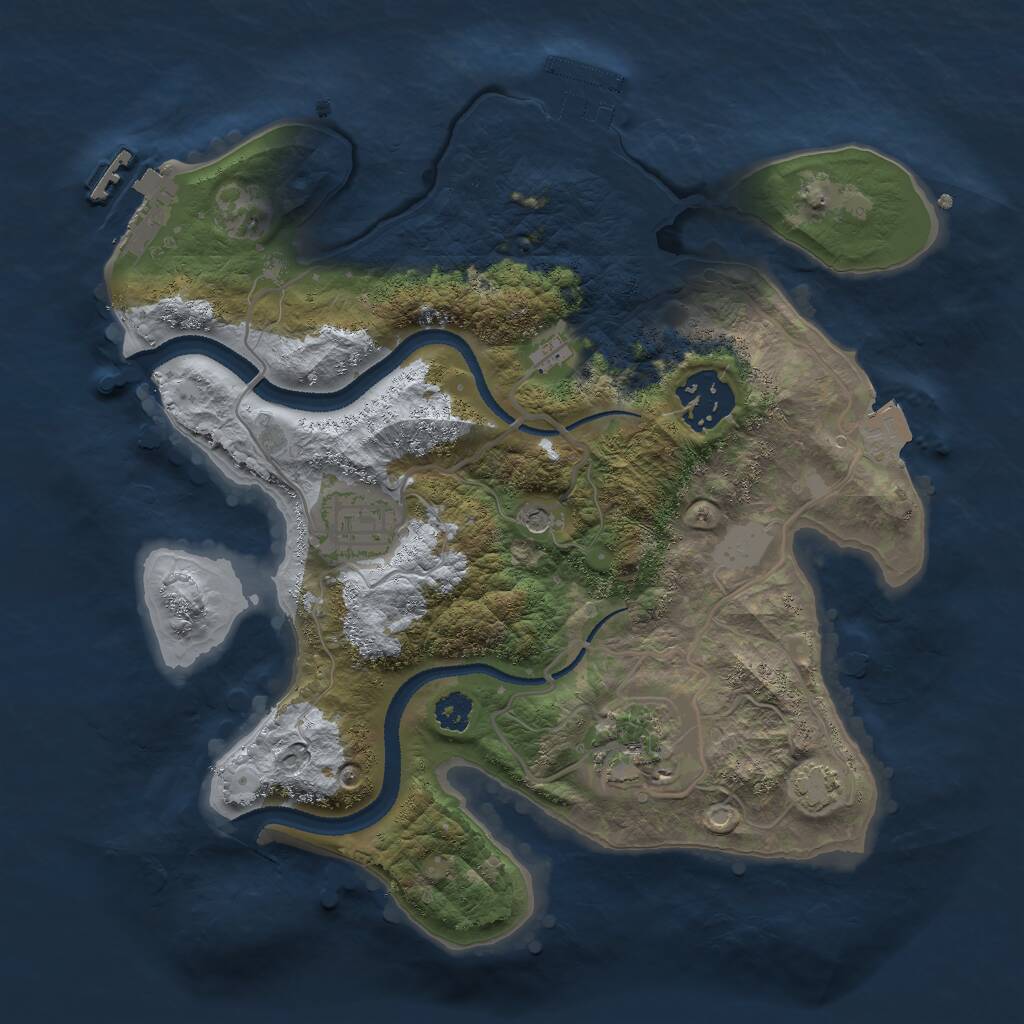 Rust Map: Procedural Map, Size: 2700, Seed: 1753822572, 8 Monuments