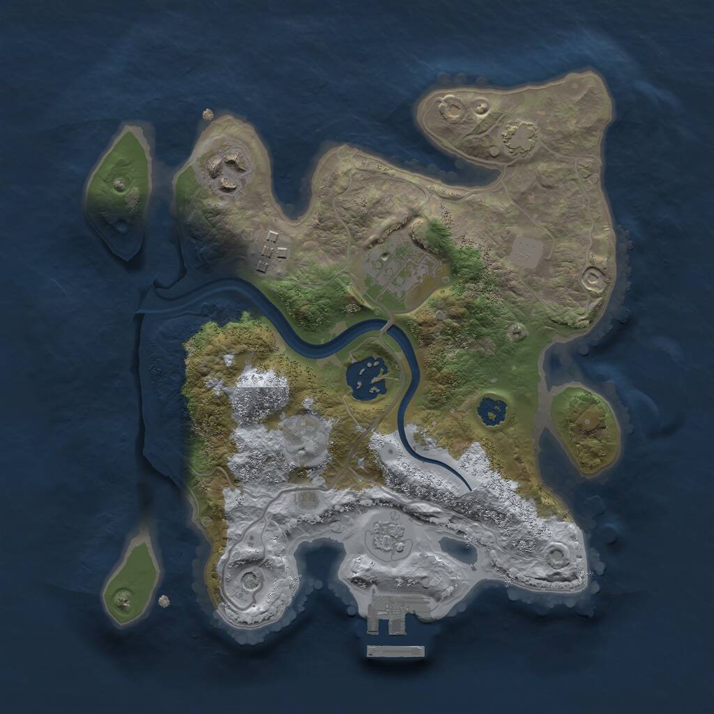 Rust Map: Procedural Map, Size: 2500, Seed: 2051420238, 9 Monuments